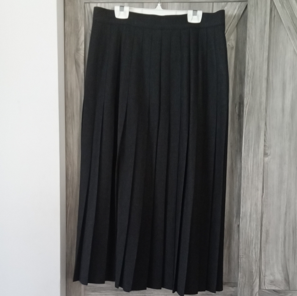 Bianca Nygard Charcoal Wool Pleated Skirt 14